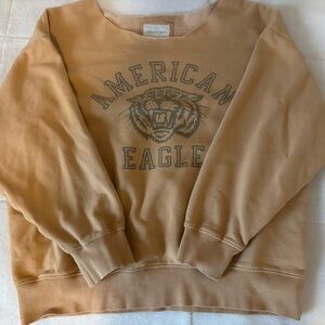 American Eagle Outfitters Graphic Tan Sweater